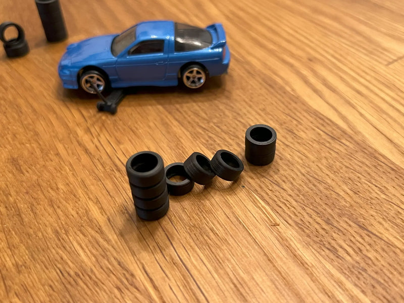 Tires 1/64 scale for car diorama garage race show